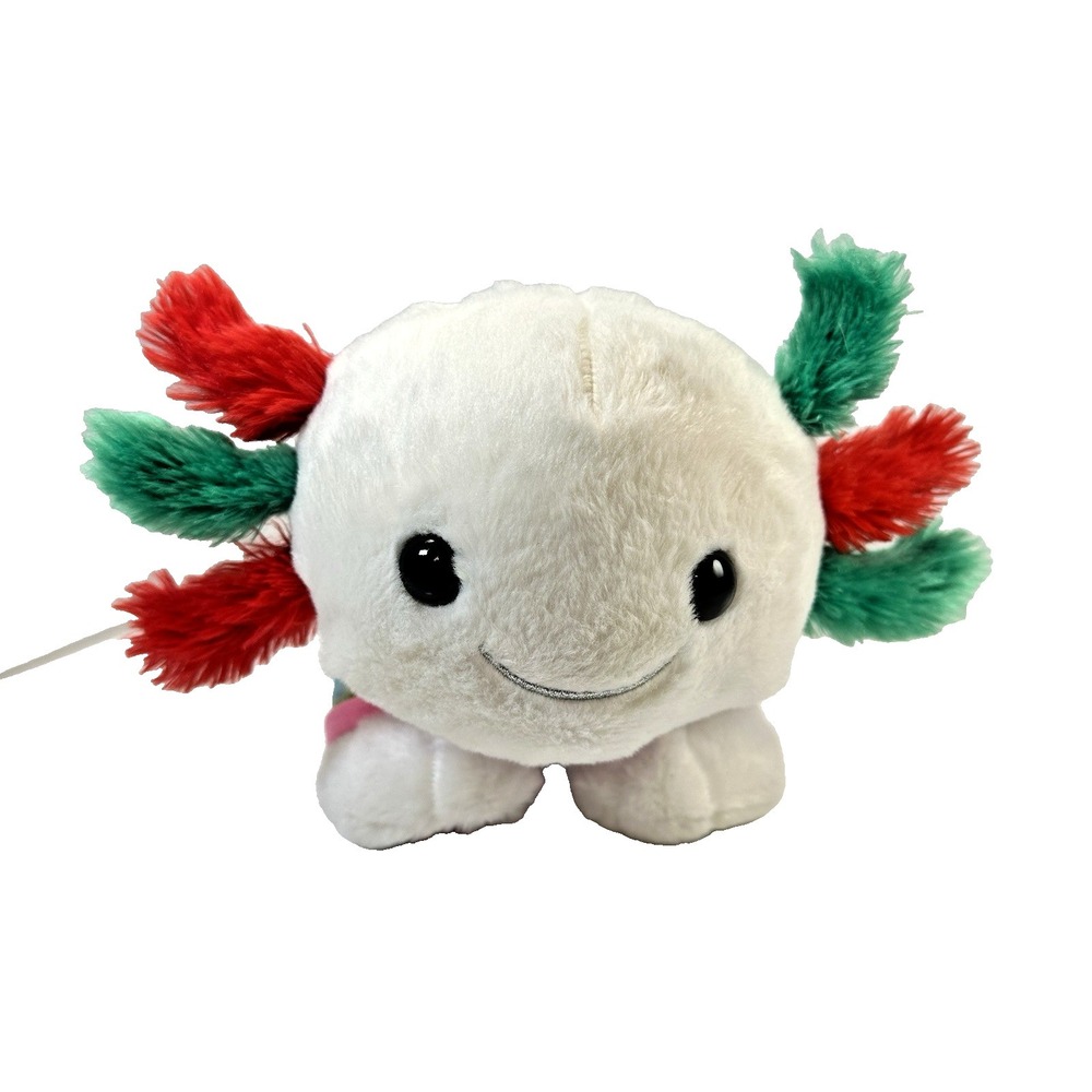 Build A Bear Festive Fun Axolotl Red White Green Stuffed Plush 19" Cute Outfit